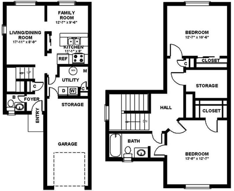 Townhouse Floor Plans With 2 Car Garage Paul Rudd Ideal Home